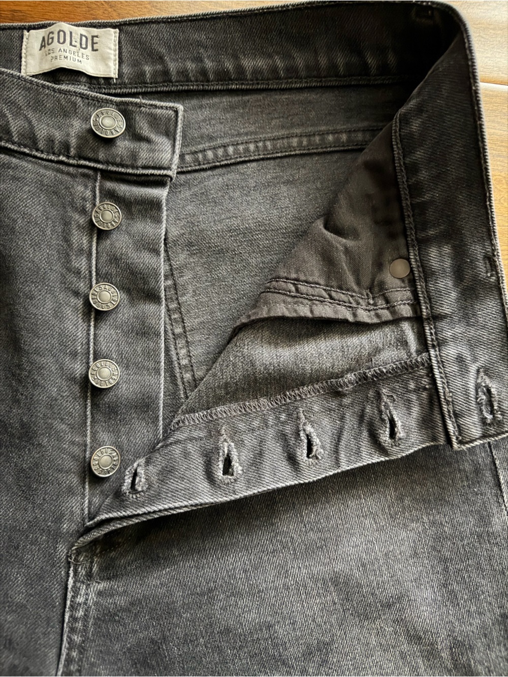 Agolde Nico High Rise Jeans, Washed Black, Size 28 - Picture 10 of 10